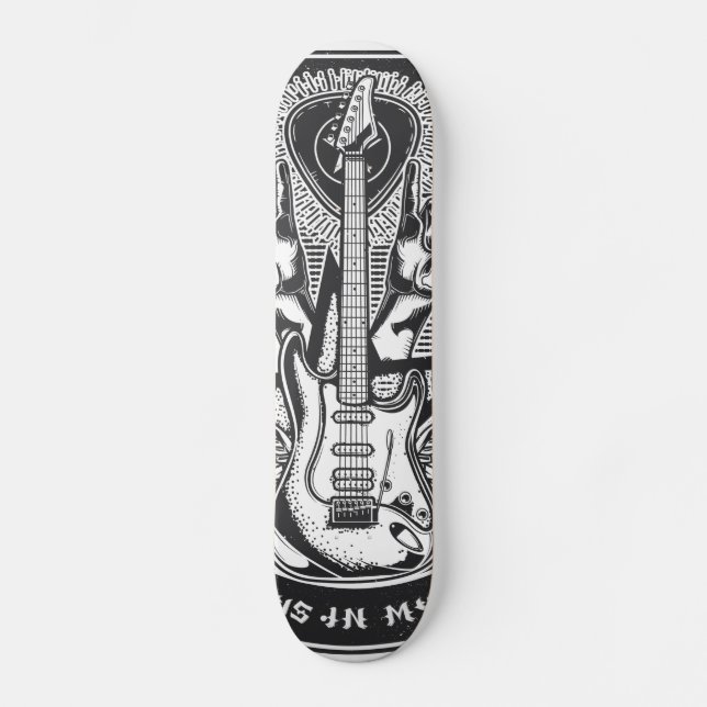 Guitar Rock design Skateboard (Front)