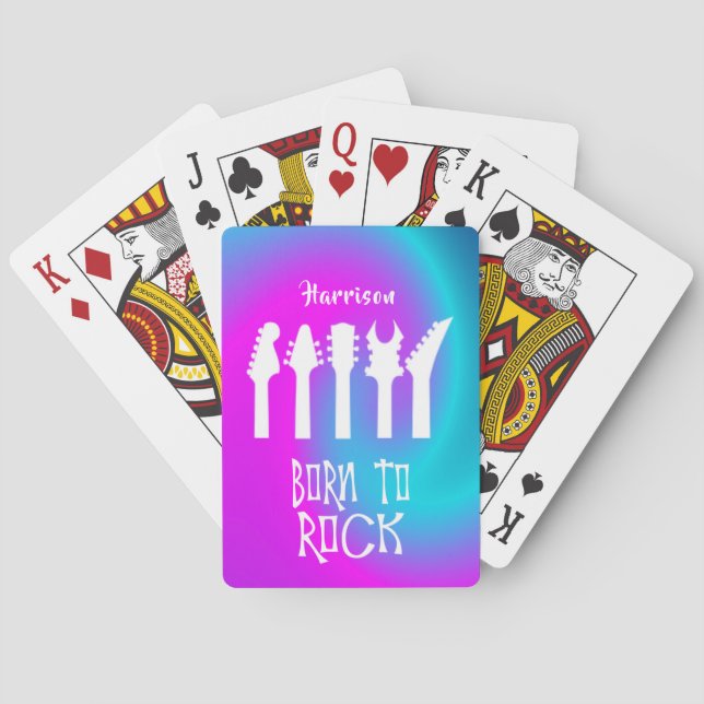 Guitar Rock Music Personalized Playing Cards (Back)