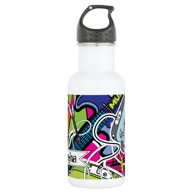 Guitar Rock Music Star Grunge 32. oz. 532 Ml Water Bottle (Front)