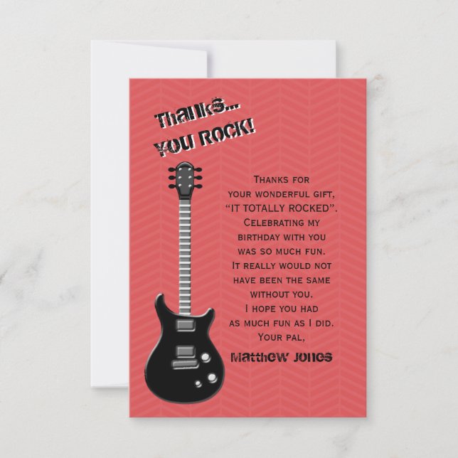 Guitar Rock Star Invitation (Front)