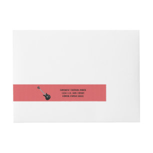 Guitar Rock Star Wraparound Address Label