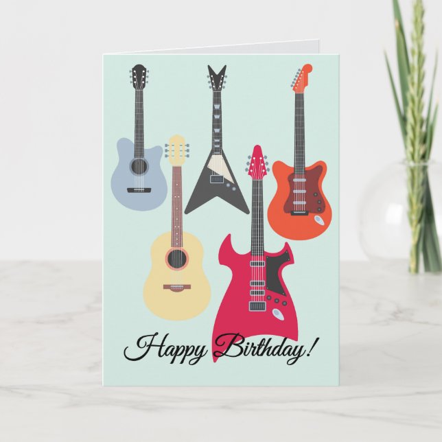 Guitar Rockin Bonne heure Bonne carte d'anniversai (Devant)