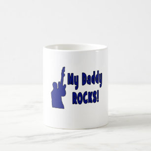 guitar rocks blue holding up electric daddy rocks. coffee mug