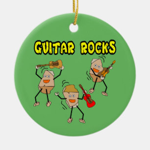 Guitar Rocks Ceramic Ornament