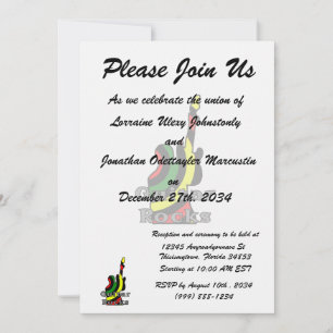 guitar rocks rasta text holding up electric invitation