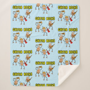 Guitar Rocks Sherpa Blanket