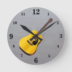 Guitar  round clock