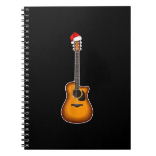 Guitar Santa Hat Christmas Pajama Decorations Notebook