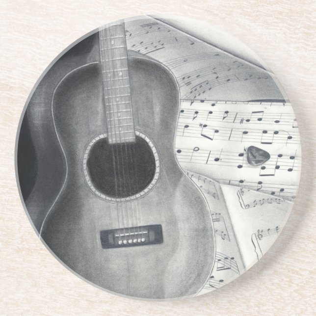 Guitar & Sheet Music Coaster (Front)