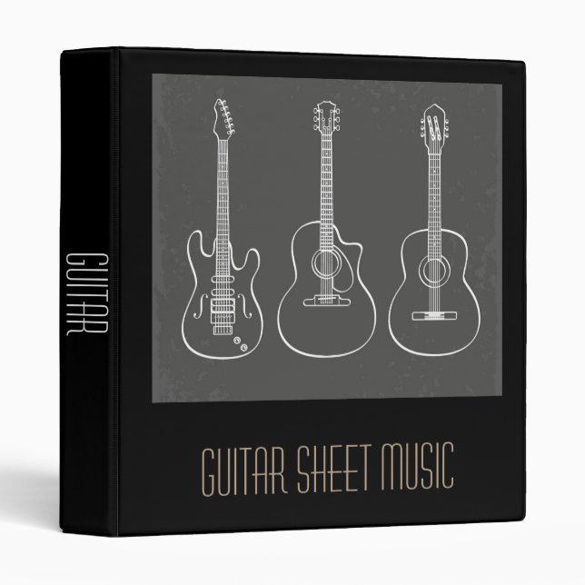 Guitar Sheet Music student folder portfolio Binder (Front/Spine)