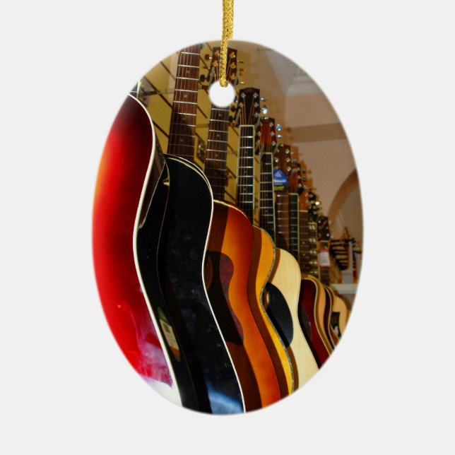 Guitar Shop Ceramic Ornament (Front)