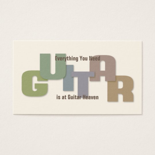 Guitar Shop with Modern Typography Business Card