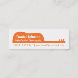 Guitar Silhouette Musician Band Mini Business Card