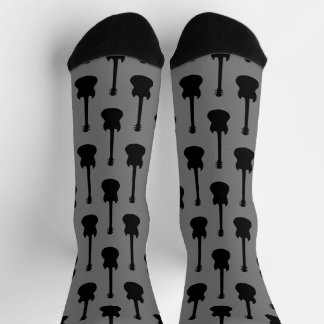 Guitar Silhouette Pattern Socks