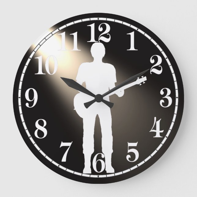 Guitar Siluhette for Round (Large) Wall Clock (Front)