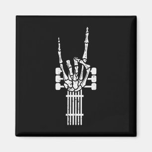 Guitar Skeleton Rock n Roll Rocker Sign Punk Hallo Magnet