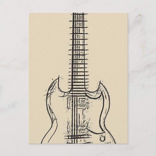 Guitar Sketch Postcard (Front)