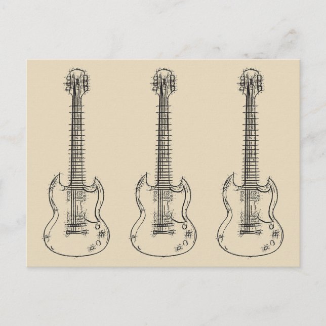 Guitar Sketch Postcard (Front)