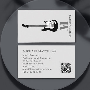 Guitar Songwriter Musician Custom Q R Code Business Card