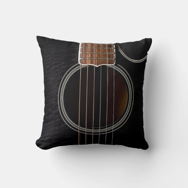 Guitar Soundhole Throw Pillow (Front)