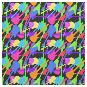 Guitar Splash Pattern Fabric