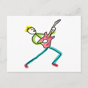 Guitar Stickman Postcard