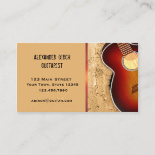 Guitar, Stone Wall Business Card
