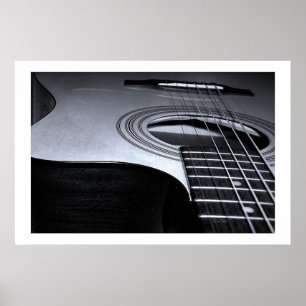 Guitar Strings BW Poster