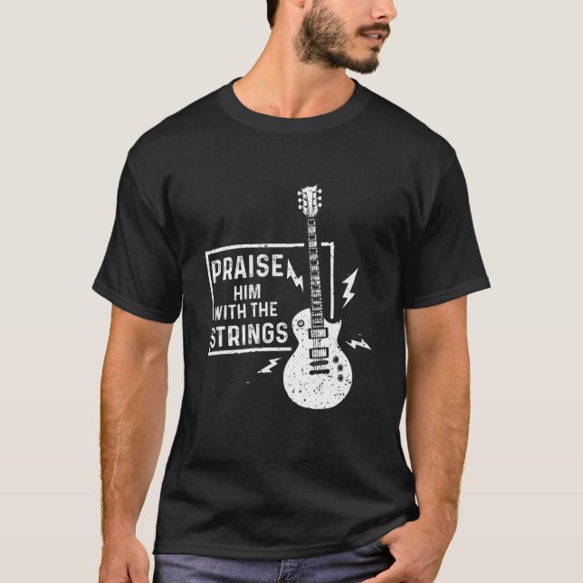 Guitar Strings For Guitarist And Musician From Mus T-Shirt (Front)