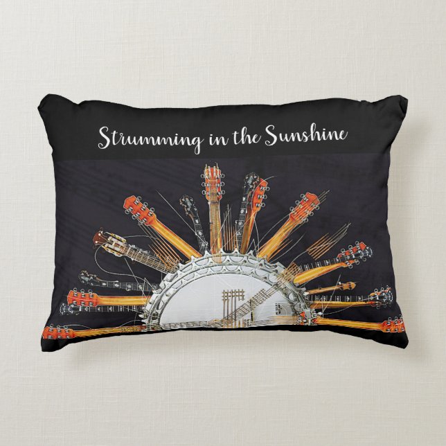 GUITAR STRINGS IN THE SUN ACCENT PILLOW (Front)
