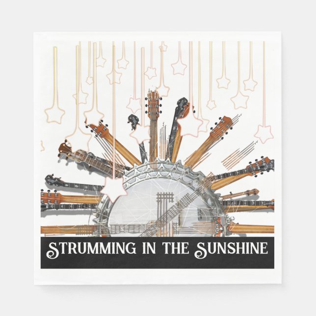 GUITAR STRINGS IN THE SUN NAPKIN (Front)