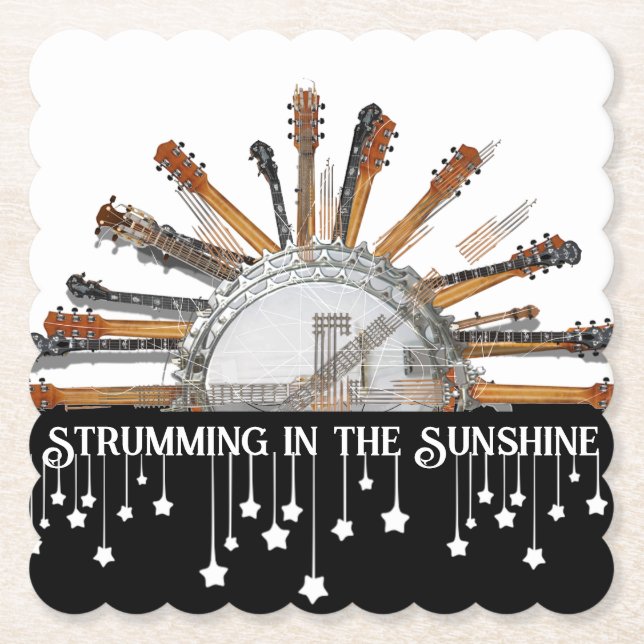 GUITAR STRINGS IN THE SUN PAPER COASTER (Front)