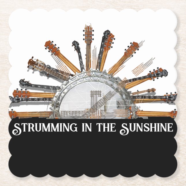 GUITAR STRINGS IN THE SUN PAPER COASTER (Front)