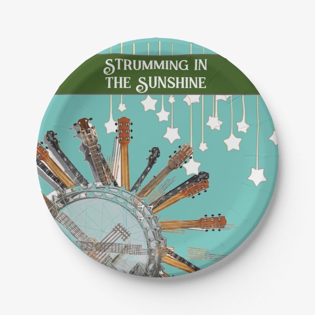 GUITAR STRINGS IN THE SUN PAPER PLATE (Front)