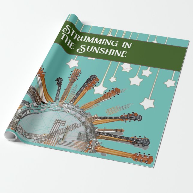 GUITAR STRINGS IN THE SUN WRAPPING PAPER (Unrolled)