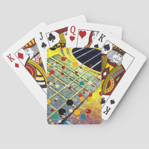 Guitar strings music mustard colourful vintage  playing cards