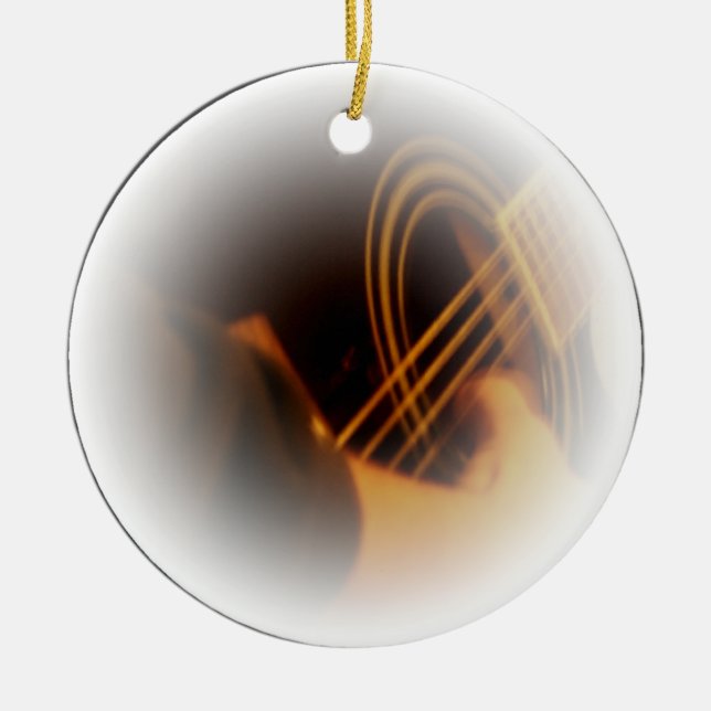 guitar strum ceramic ornament (Front)