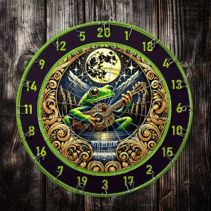 Guitar-Strumming Frog Glows Under Moon Dartboard