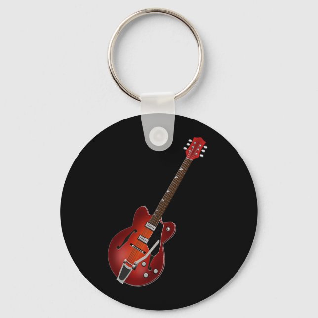 Guitar Sunburst Hollow Body Keychain (Front)