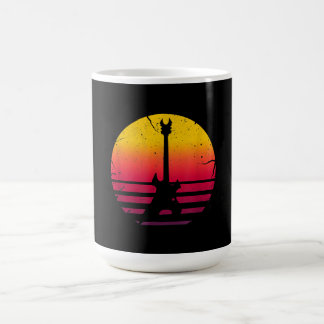 Guitar Sunset Electric Rock Music Lover Instrument Coffee Mug
