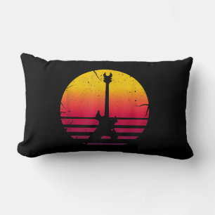 Guitar Sunset Electric Rock Music Lover Instrument Lumbar Pillow