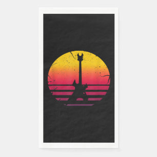 Guitar Sunset Electric Rock Music Lover Instrument Napkin