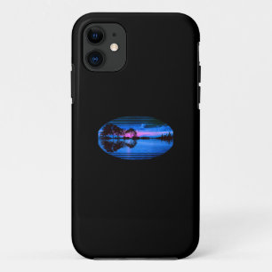 Guitar Sunset Sky Trees City Lake Reflection iPhone 11 Case