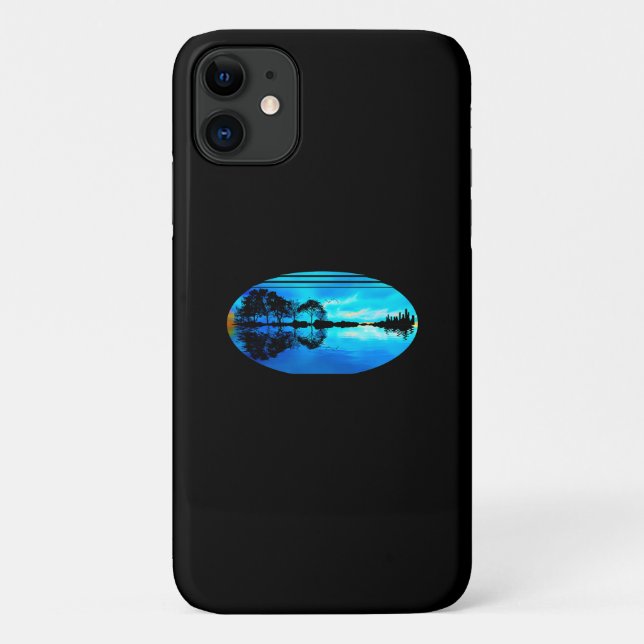 Guitar Sunset Sky Trees City Lake Reflection Case-Mate iPhone Case (Back)