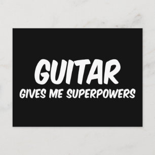 Guitar Superpowers Funny Superhero Music Postcard