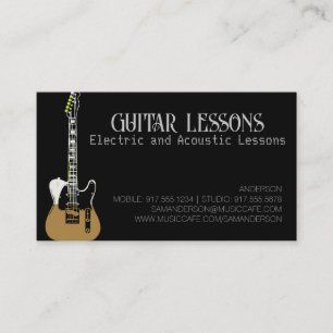 Guitar Teacher   Electric & Acoustic Lessons  Call Calling Card
