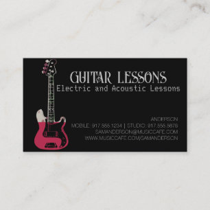 Guitar Teacher Electric & Acoustic Lessons Call Calling Card