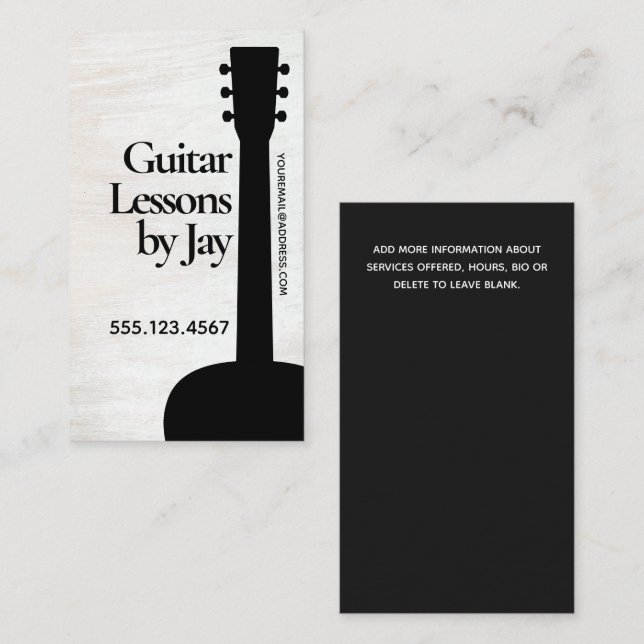 Guitar Teacher Guitarist Business Card (Front/Back)