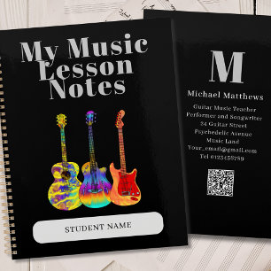 Guitar Teacher Music Lessons Student Custom Planner