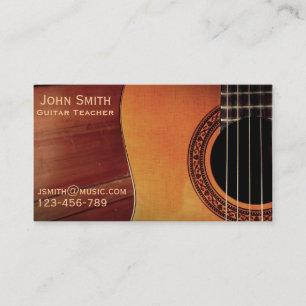 Guitar Teacher music tutor freelance Business Card